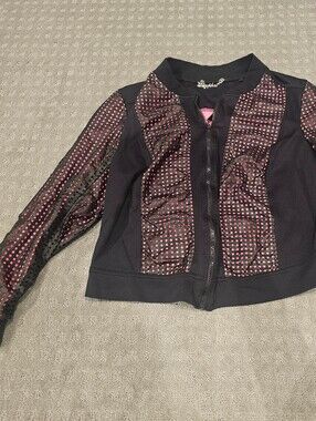 Black & Pink Perforated Jacket, Size XL